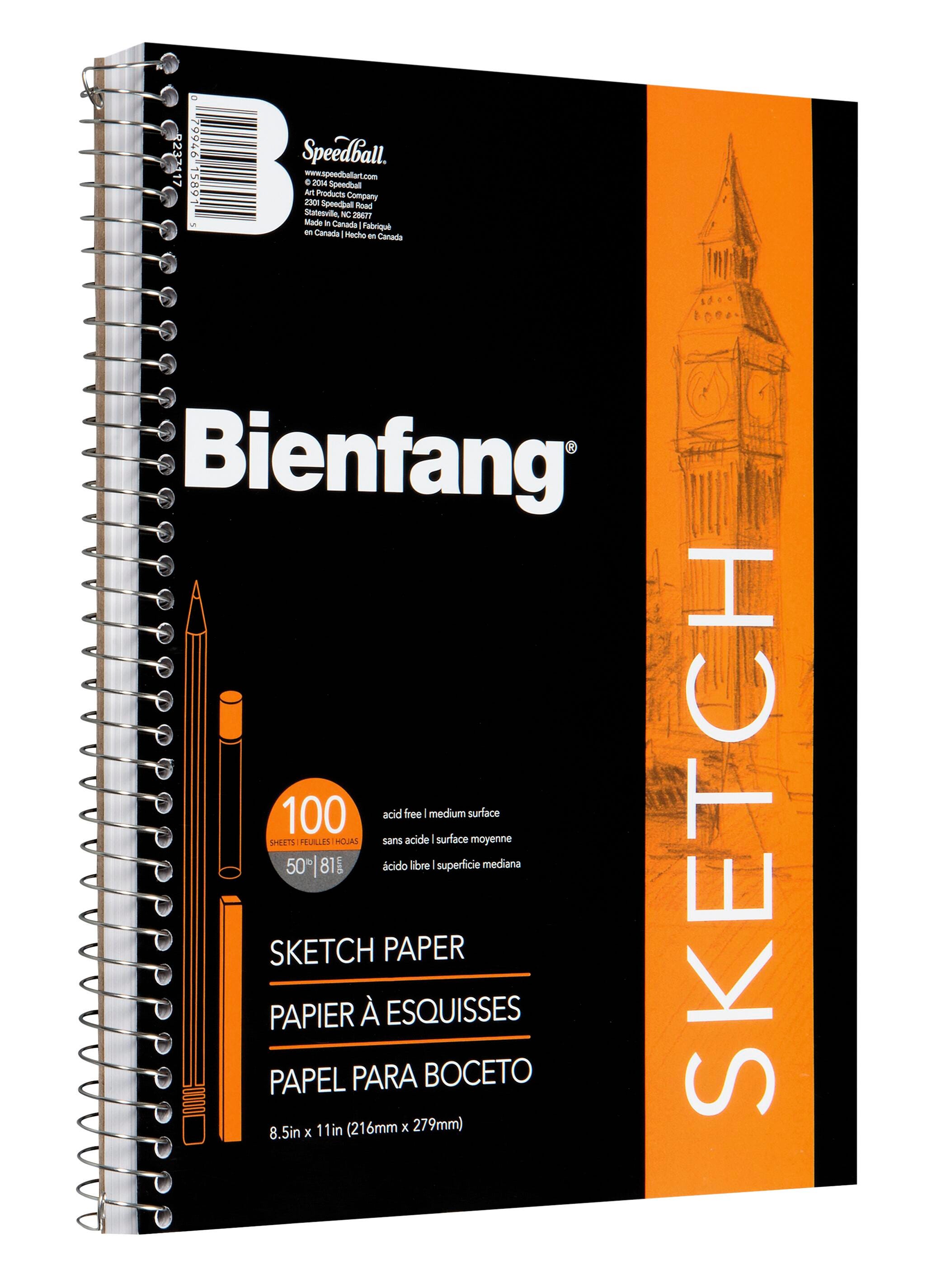 Bienfang Spiral Bound Lightweight Sketchbook, 50 lb, Letter Sizech